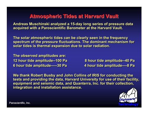 Solar-driven Atmospheric Tides - Paroscientific, Inc.