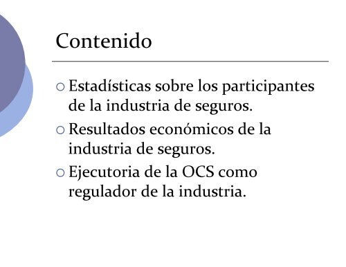 El Mercado de Seguros en Puerto Rico y la OCS - CÃ¡mara de ...