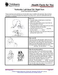 Torticollis Left Head Tilt/Right Turn - Children's Hospital of Wisconsin