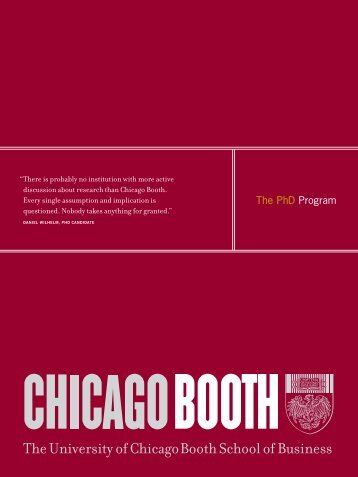 The PhD Program - The University of Chicago Booth School of ...