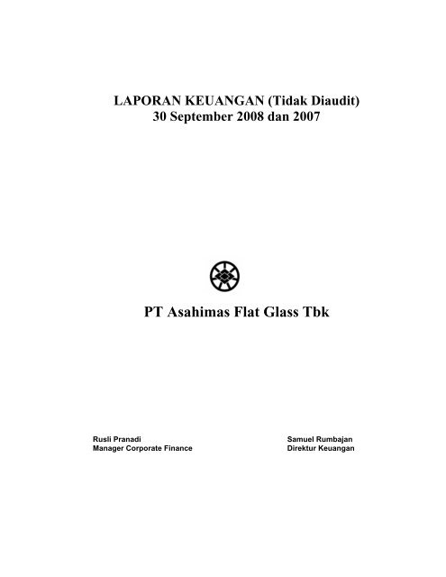 30 September 2008 dan 2007 PT Asahimas Flat Glass Tbk