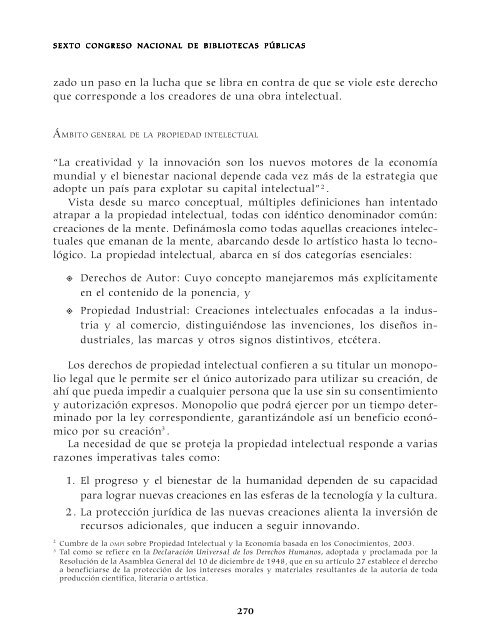 Memoria del Sexto Congreso Nacional de Bibliotecas PÃºblicas