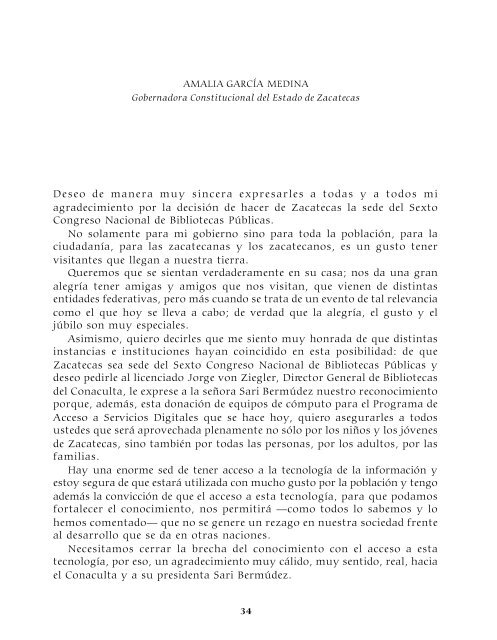 Memoria del Sexto Congreso Nacional de Bibliotecas PÃºblicas