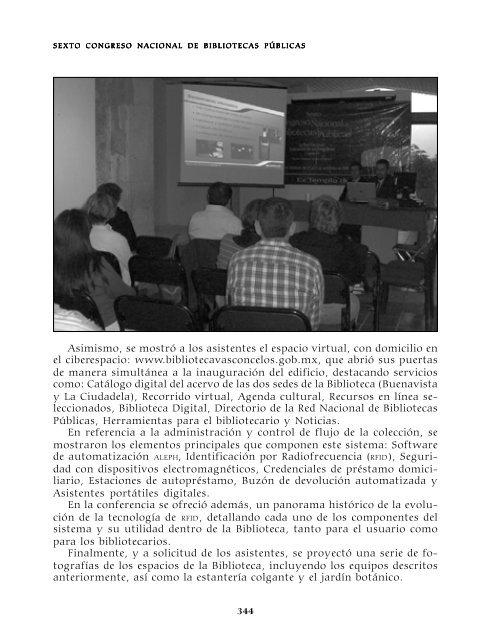 Memoria del Sexto Congreso Nacional de Bibliotecas PÃºblicas