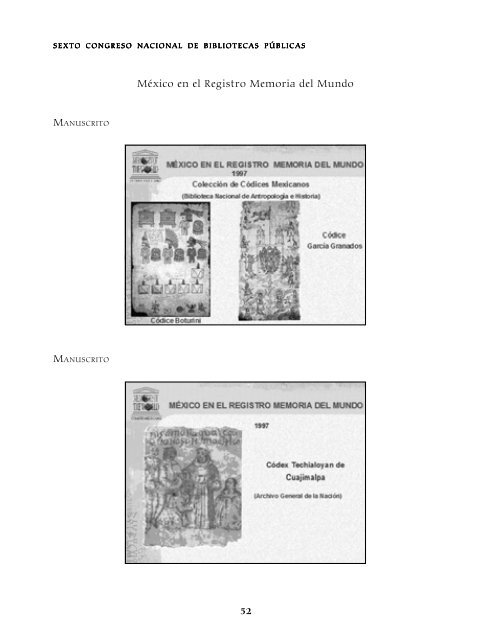 Memoria del Sexto Congreso Nacional de Bibliotecas PÃºblicas