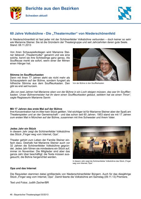 Berichte aus den Bezirken - Verband Bayerischer Amateurtheater eV