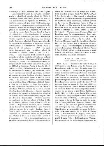 188 ARCHIVES DES LANDES d'Hendaye à l'Hôtel . Passés ià, Dax ...