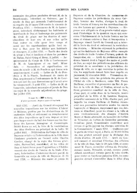 188 ARCHIVES DES LANDES d'Hendaye à l'Hôtel . Passés ià, Dax ...