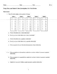 Frogs, Fleas, and Painted Cubes Investigation 3 & 4 Test Review