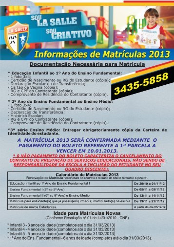 Livro OrientaÃ§Ã£o EducaÃ§Ã£o Infantil 2013.cdr - La Salle