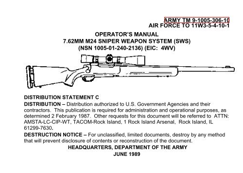 Army Tm 9 1005 306 10 Air Force To 11w3 5 4 10 1