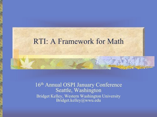 Framework for Math - Western Washington University