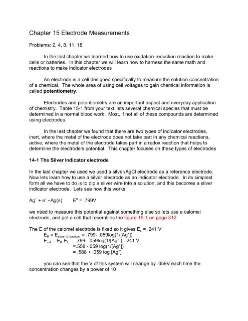 Chapter 15 Electrode Measurements