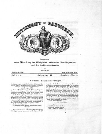 02. Zeitschrift fÃ¼r Bauwesen II. 1852, H. I/II= Sp. 1-68