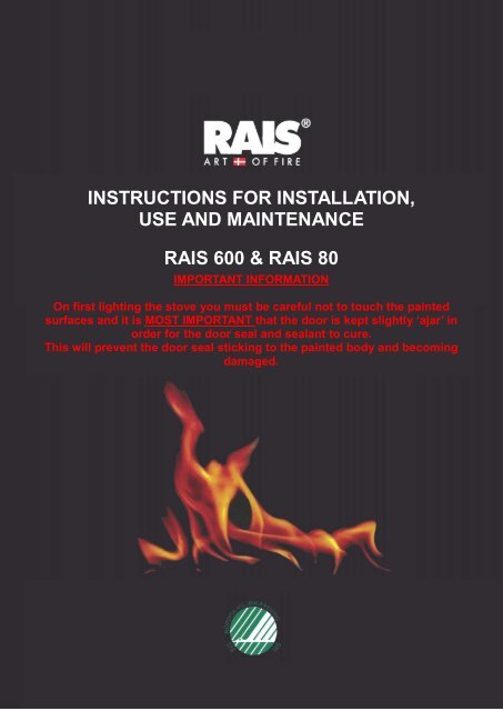 instructions for installation, use and maintenance rais ... - Robeys Ltd