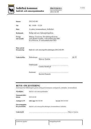 Individ- och omsorgsnÃ¤mnd 2012-02-09.pdf - SollefteÃ¥ kommun