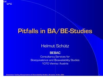 Pitfalls in BA/BE-Studies - BEBAC â¢ Consultancy Services for ...