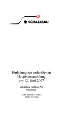 Einladung zur ordentlichen Hauptversammlung am 12. Juni 2007