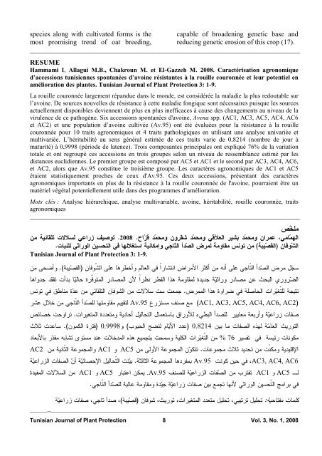 Agronomic Characterization of Tunisian Spontaneous Oat ... - Iresa