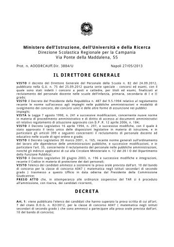 Nota prot. n. 3884 del 27 maggio 2013 - Ufficio scolastico regionale ...