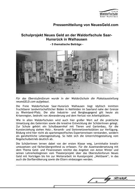 MOSAIK - Freie Waldorfschule Saar-Hunsrück Walhausen