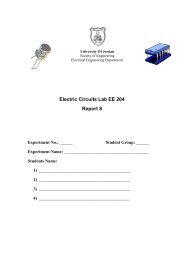 Electric Circuits Lab EE 204 Report - FET