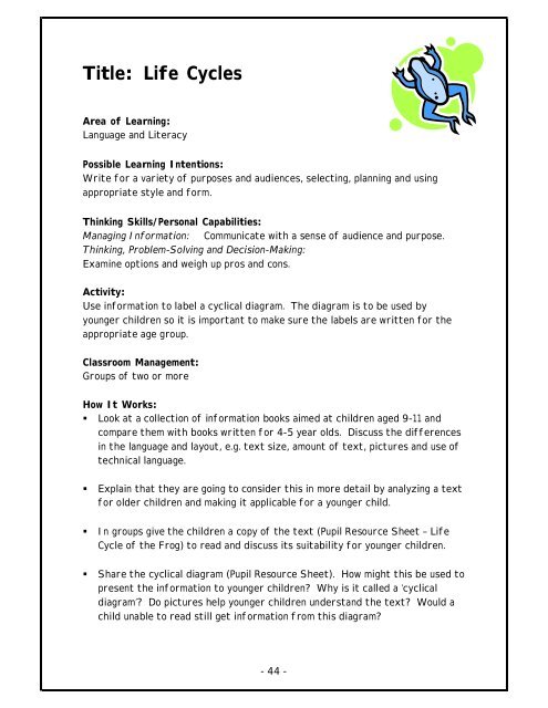 Thinking Skills and Personal Capabilities Activities for Primary 6