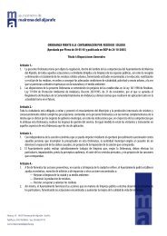 Ordenanza frente a la Contaminación por Resíduos Sólidos