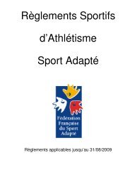 Réglement Athlétisme FFSA - Comité Départemental Sport Adapté ...