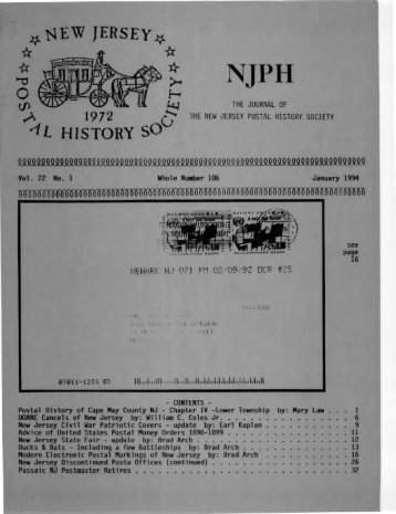 106 - New Jersey Postal History Society