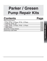 PARKER / GRESEN Pump Repair Kits