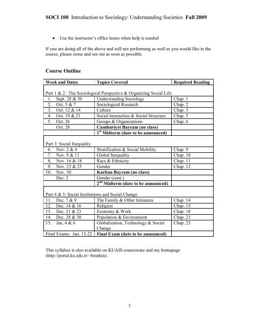 SOCI 100 Introduction to Sociology: Understanding ... - KUAIS