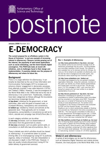 E-DEMOCRACY - Parliament