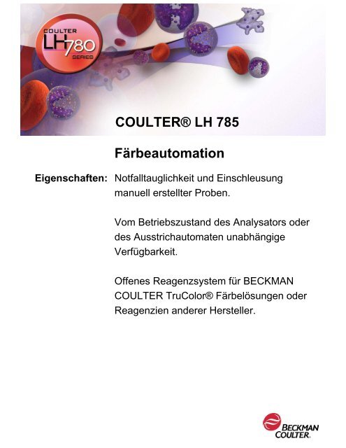 LH785 Eigenschaften - Beckman Coulter