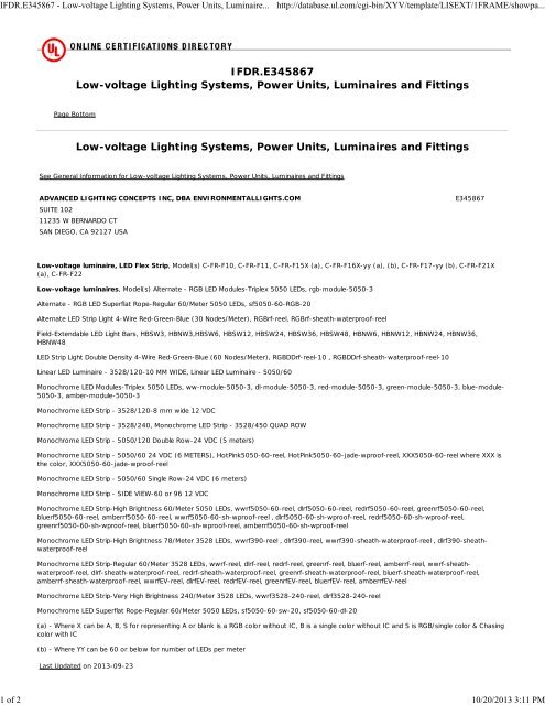 IFDR.E345867 Low-voltage Lighting Systems, Power ... - LED Lighting