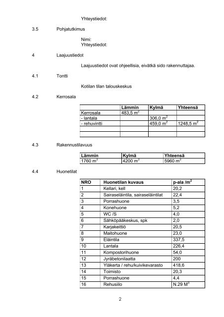 1 VILLE RAKENTAJA RAKENNUSSELOSTUS Kotilantie 123 ... - TTS