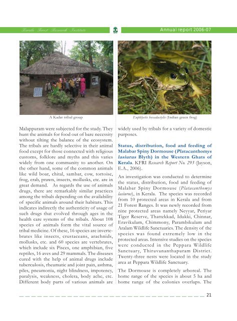 2006-07 - Kerala Forest Research Institute