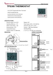 TPS308 THERMOSTAT - TPS Thermal Controls
