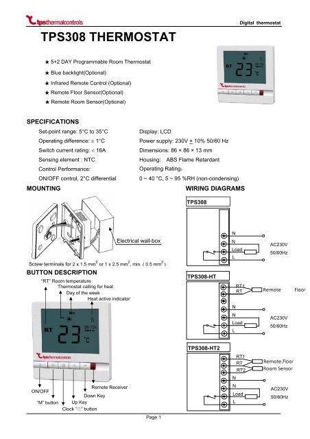 TPS308 THERMOSTAT - TPS Thermal Controls