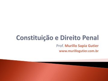ConstituiÃ§Ã£o e Direito Penal - Prof. Murillo Sapia Gutier