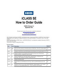 iCLASS SE How to Order Guide - HID Global