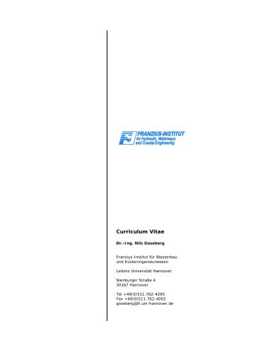 Lebenslauf als PDF-Version - Franzius-Institut für Wasserbau und ...