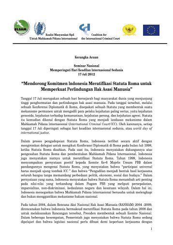 Kerangka Acuan Seminar Ratifikasi Statuta Roma_17 Juli ... - Elsam