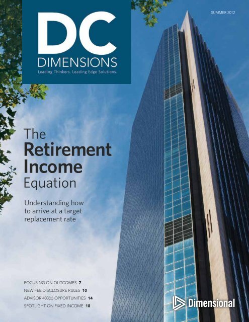 Retirement Income - Dimensional Fund Advisors