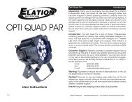 Opti Quad Par User Manual - Elation Professional