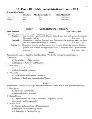 B.A. Part â III (Public Administration) Exam. â 2013 Paper â I ...