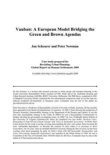 Vauban: A European Model Bridging the Green and ... - UN-Habitat