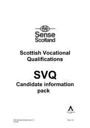 SVQ candidate information pack - Sense Scotland