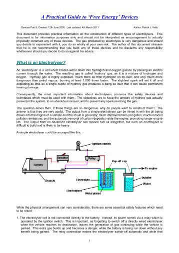 Electrolyser designs - Free Energy Info