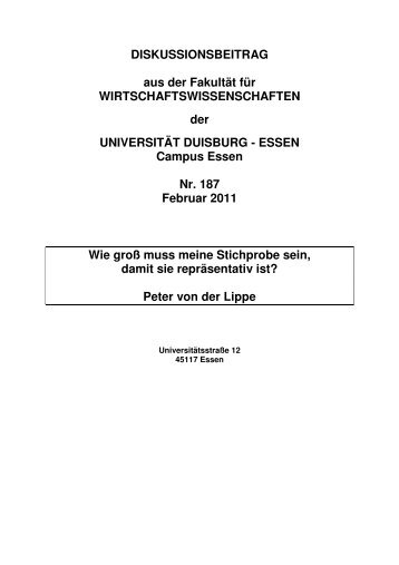 Wie groÃƒÂŸ muss meine Stichprobe sein, damit sie reprÃƒÂ¤sentativ ist?